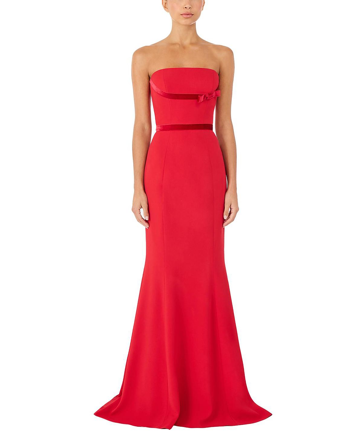 Jenny Packham Pamela Bow-Detail Strapless Maxi Dress