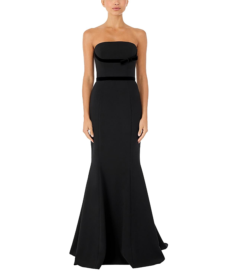 Jenny Packham Pamela Bow-Detail Strapless Maxi Dress