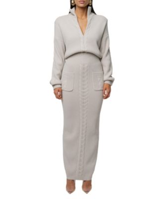  Stone Cozy Intentions Ribbed Dress