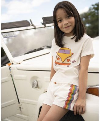 Girls' Recycled Cotton Purple Groovy Van T-Shirt - Baby, Little Kid, Big Kid