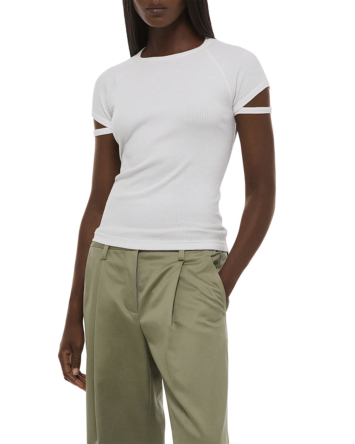 Helmut Lang Crewneck Raglan Crop Tee