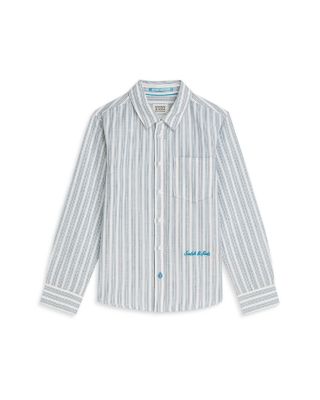 Boys' Yarn Dyed Striped Linen & Cotton Shirt - Big Kid