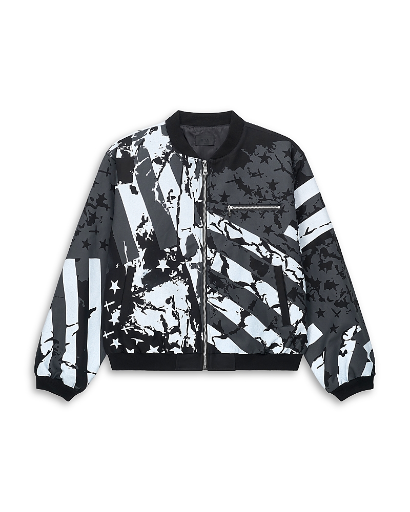 RtA Stripe Flag Printed Bomber Jacket
