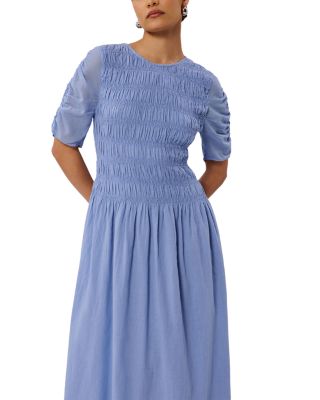Petite Shirred Panel Cotton Dress