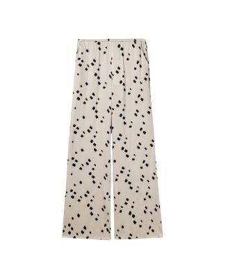  Printed Wide-Leg Pants