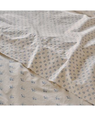  Martha Floral Cotton Flat Sheet, Full