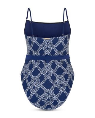 Rope Print One Piece Swimsuit