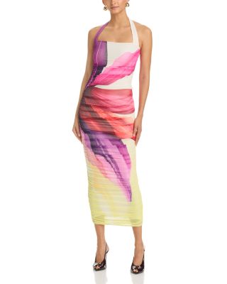 Indina Ruched Halter Dress