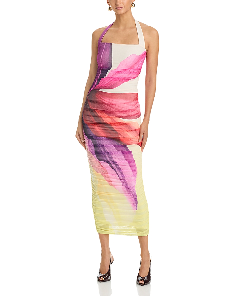Afrm Indina Ruched Halter Dress
