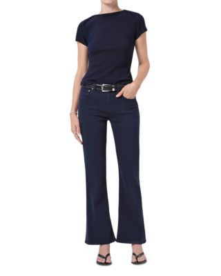 Goldie Mid Rise Kick Flare Jeans in Navy