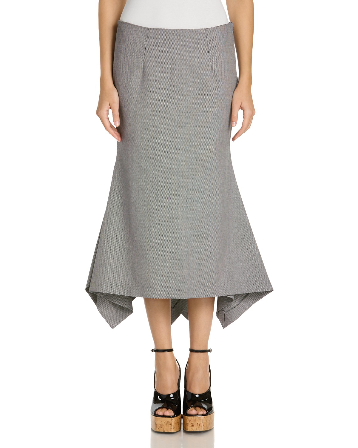The Attico Midi Skirt in White/Black