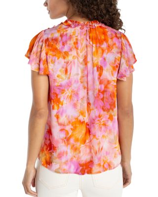 Ruffled Flutter Sleeve Top