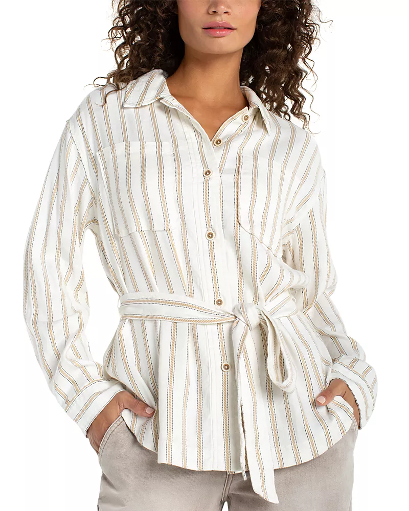 Liverpool Los Angeles Plus Belted Shirt Jacket