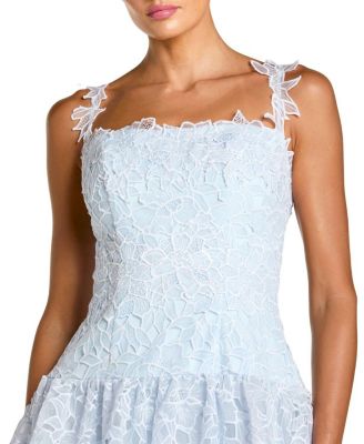 Petite Sleeveless Embroidered Lace Tiered Midi Dress