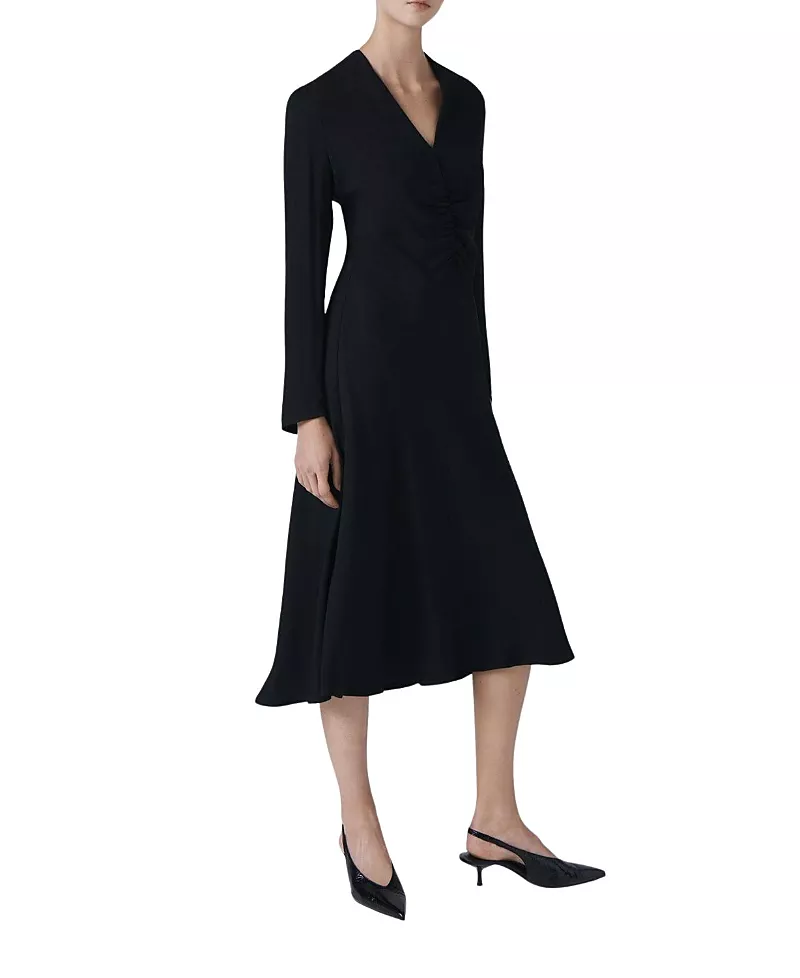 Ghost London Cecelia Crepe V Neck Midi Dress