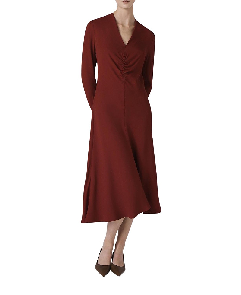 Ghost London Cecelia Crepe V Neck Midi Dress