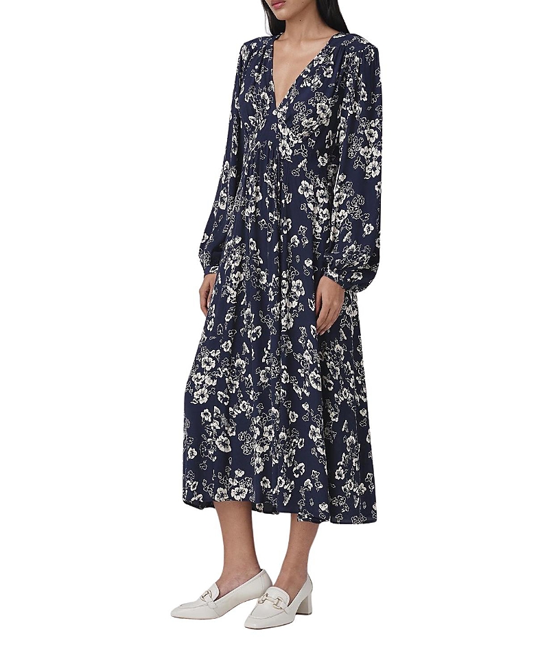 Ghost London Wren Floral V Neck Midi Dress