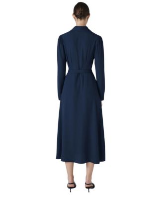 Elena Crepe Button Through Midi Dress