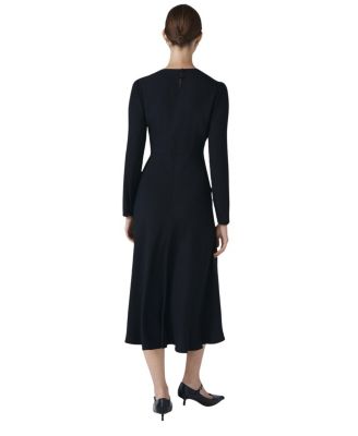 Cora Crepe Tie Front Midi Dress