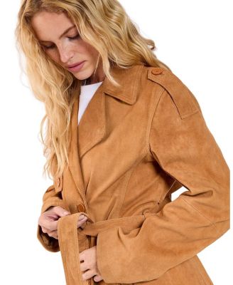 Real Suede Trench Coat