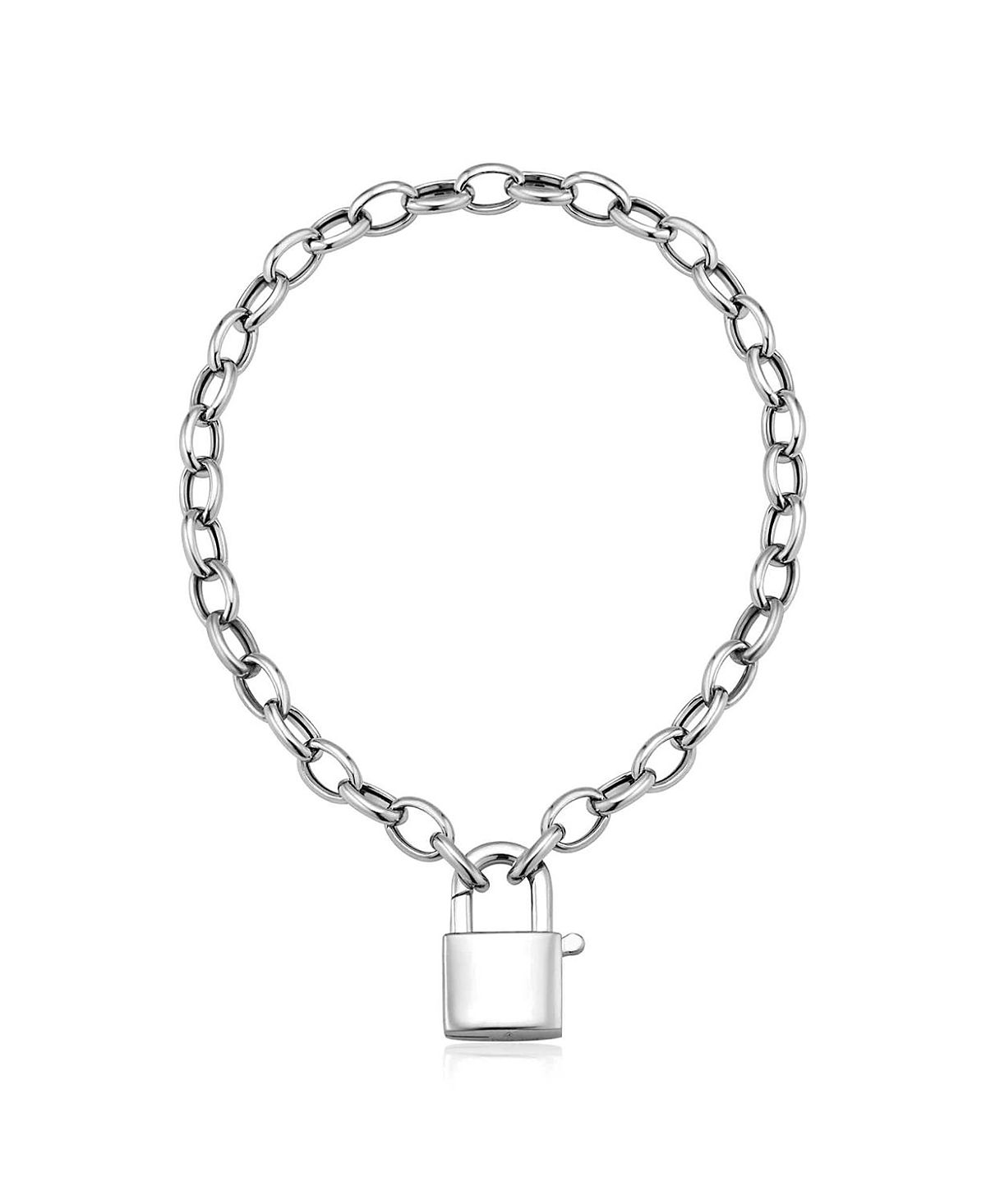 Oradina Sterling Silver Lock it Up Connector Clasp Bracelet