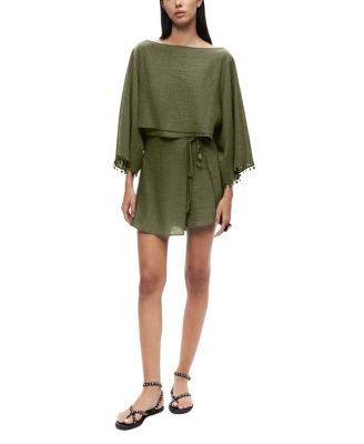  Cropped Boat-Neck Blouse