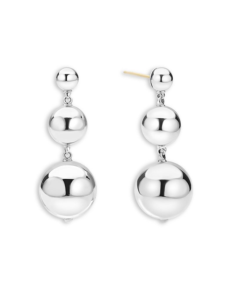 Lagos Sterling Silver Caviar Bubbly Triple Bead Drop Earrings