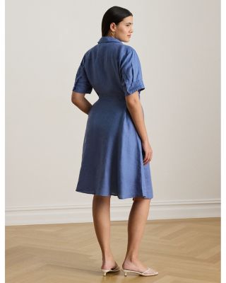 Tie Front Linen Shirt Dress