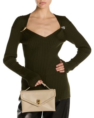 Knot Lock Intrecciato Leather Crossbody Bag