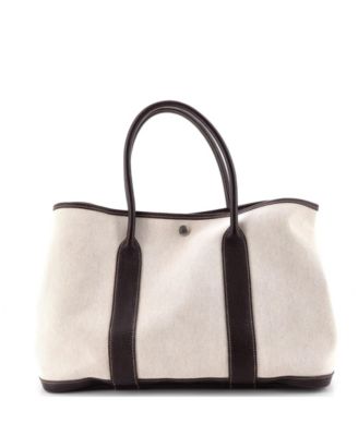 36 Garden Party Tote Toile and Leather