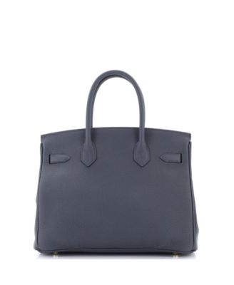 Birkin 30 Handbag Grey Togo with Permabrass Hardware