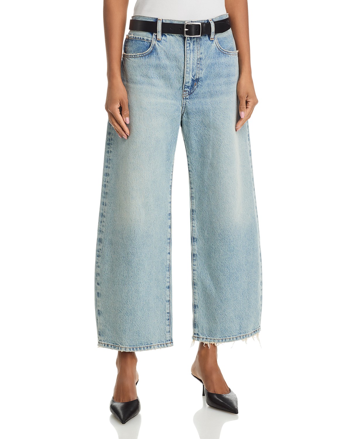 The Bow High Rise Crop Jeans in Coastal