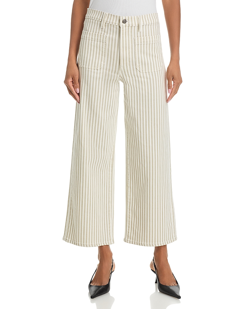 Frame The Anchor High Rise Ankle Jeans in Flax Stripe