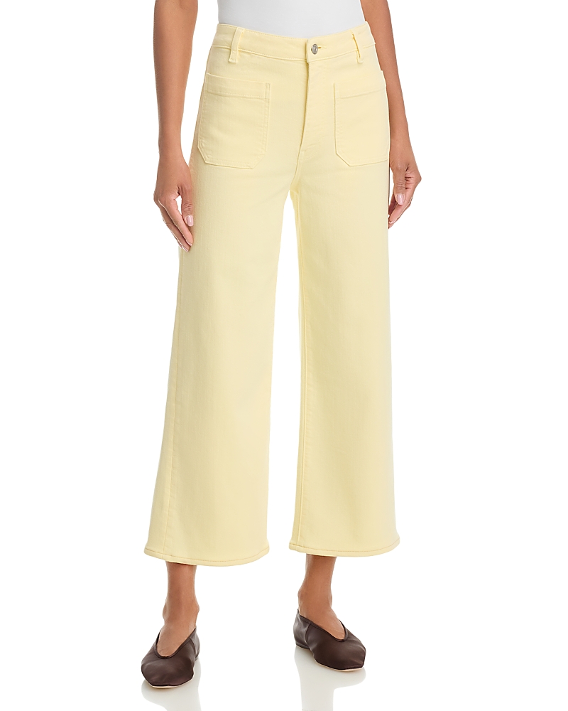 Frame The Anchor High Rise Wide Leg Ankle Jeans in Lemon