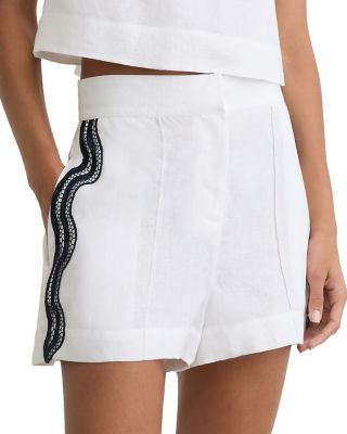 Felicity Scallop Edge Linen Shorts