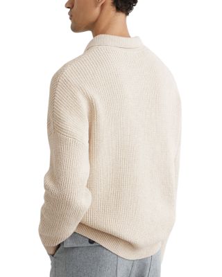 Prop Long Sleeve Half Zip Ribbed Polo Shirt