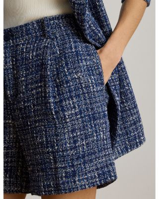 Pleated Boucl&eacute; Shorts