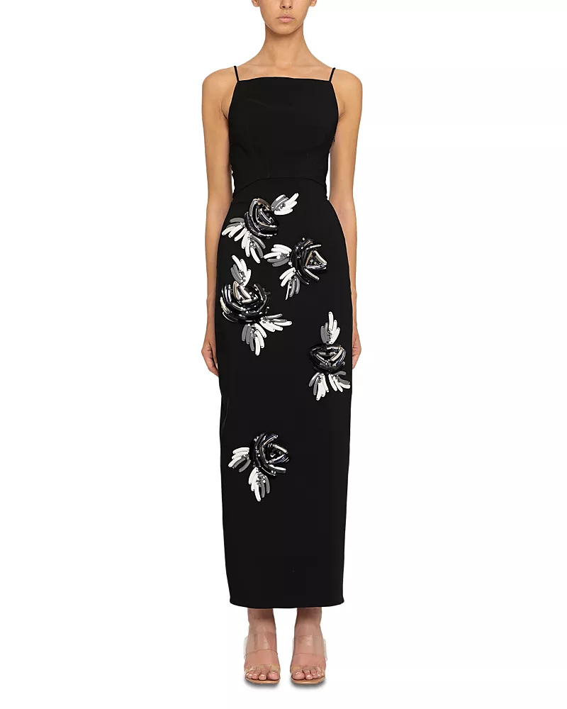DES_PHEMMES Boat Neck Maxi Dress