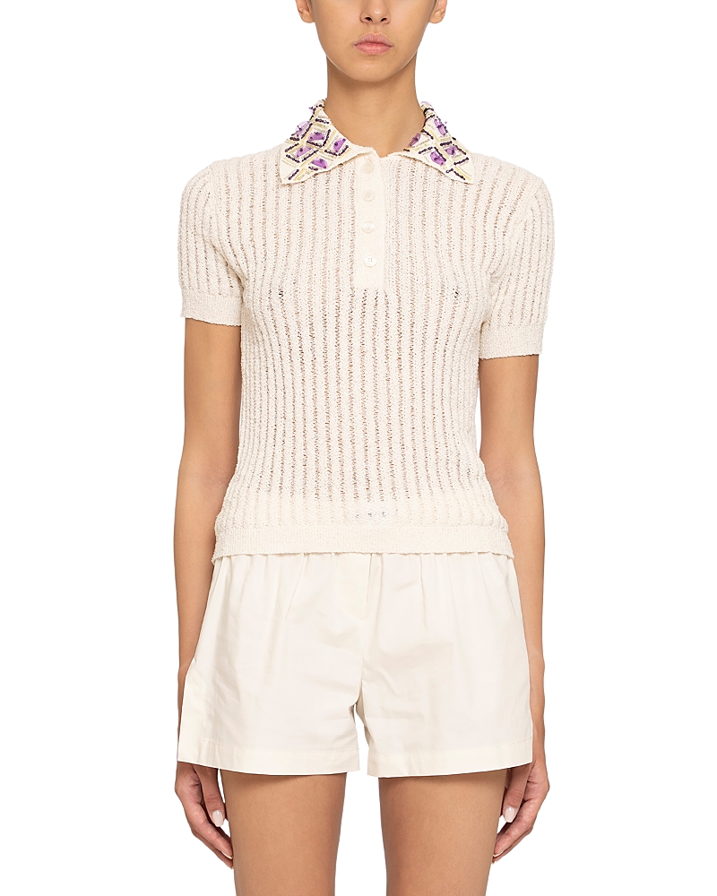 DES_PHEMMES Short Sleeve Polo Sweater