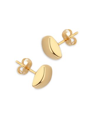 Curved Rectangle Stud Earrings in 14K Yellow Gold