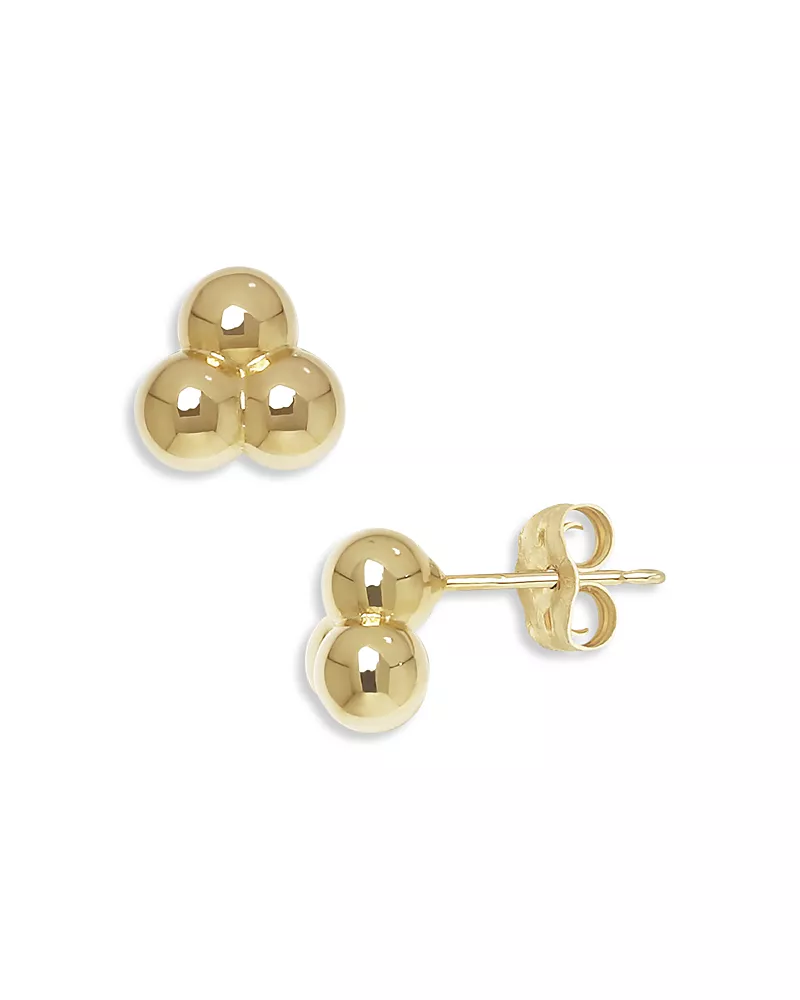 Bloomingdale's Fine Collection Triple Ball Stud Earrings in 14K Yellow Gold
