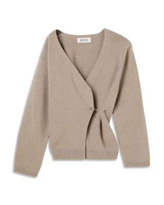Off Shoulder Wool Cashmere Wrap Cardigan