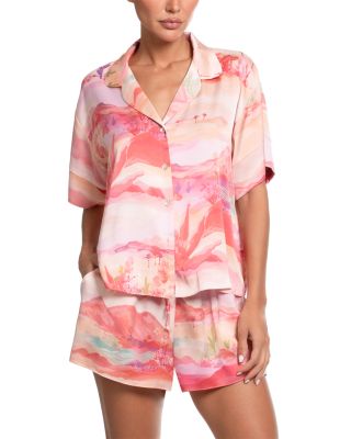 Midnight Bakery Stretch Satin Short Sleeve Pajama Set