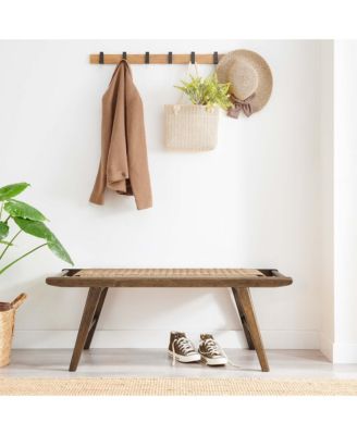 Saoirse 47" Wove Rope Wood Bench