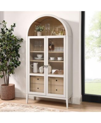 Nolan 74" Tall Wide Arched Storage Display Cabinet