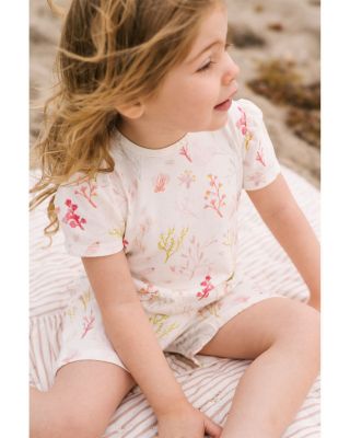 Girls' Short Puff Sleeved Romper - Baby, Little Kid