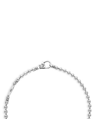 Sterling Silver & 18K Yellow Gold Caviar Multi Strand Necklace, 16"