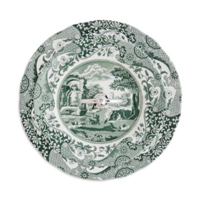 Heritage Green Italian Two-Tier Cake Stand