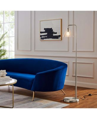  Element Transparent Glass and Metal Floor Lamp