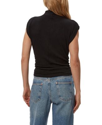 Amara Mock Neck Power Shoulder Top